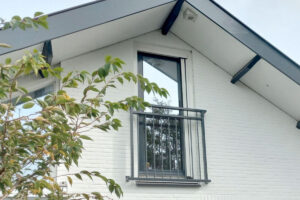 Frans balkon in de Winter