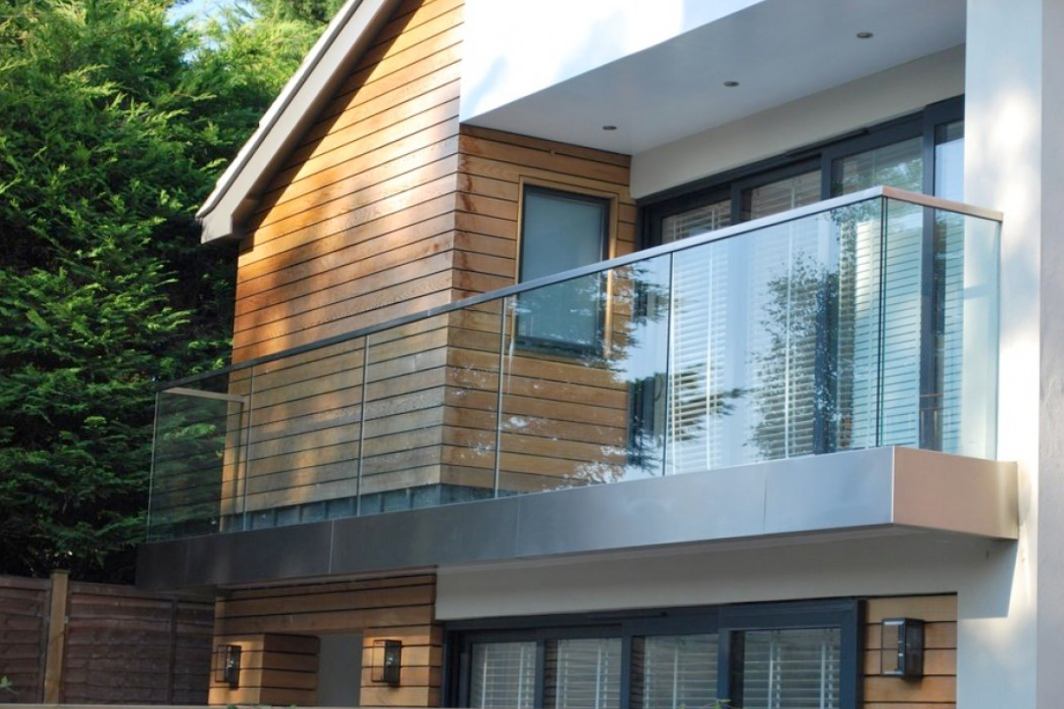 Q-railing blaustrade met glas